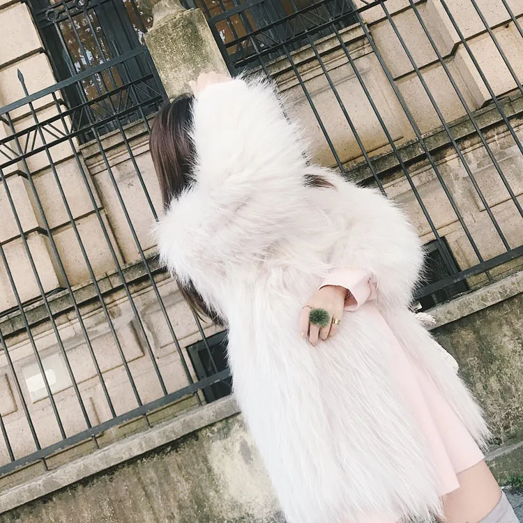 Natural Raccoon Fur Coat Luxury New Winter Elegant Real Jacket Warm Long Sleeve Overcoat casaco feminino LX2345 | Женская одежда