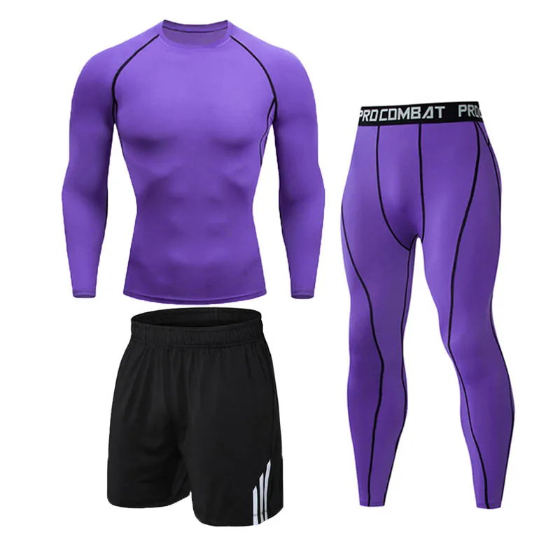 Мужской спортивный костюм быстросохнущие фитнес-тренировочные эластичные лосины, одежда спортивная одежда для бега, костюмы для тренировок, спортивный комплект S-4XL
