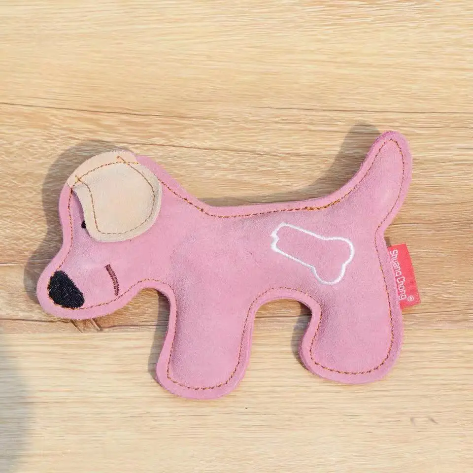 Pink cowhide dog Узкие пельтц без начинки визгливый плюшевый игрушка для собаки в форме собака пижамы для малыша, boneand осла - Цвет: Pink cowhide dog
