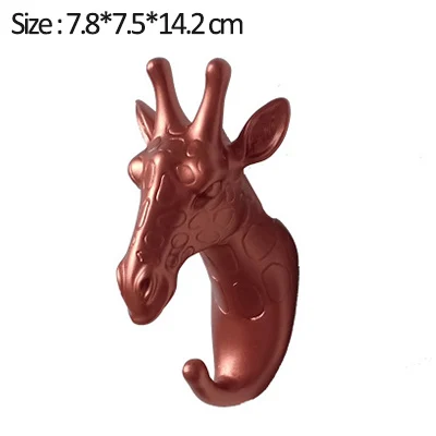 Rose-gold-giraffe Домашний крючок, декоративный крючок, золотые крючки в виде животных, держатель для ключей, настенный домашний настенный крючок, многофункциональный подвесной крючок, держатель, настенный крючок - Цвет: Rose-gold-giraffe