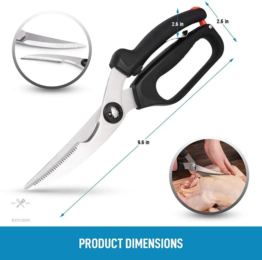 Kitchen Heavy Duty Poultry Chicken Shears Stainless Steel