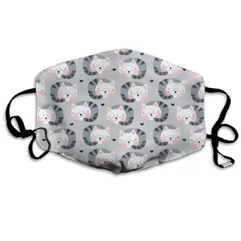 

Funny Panda With Glasses Pattern Washable Reusable Mask, Cotton Anti Dust Half Face Mouth Mask For Kids Teens Men Women With
