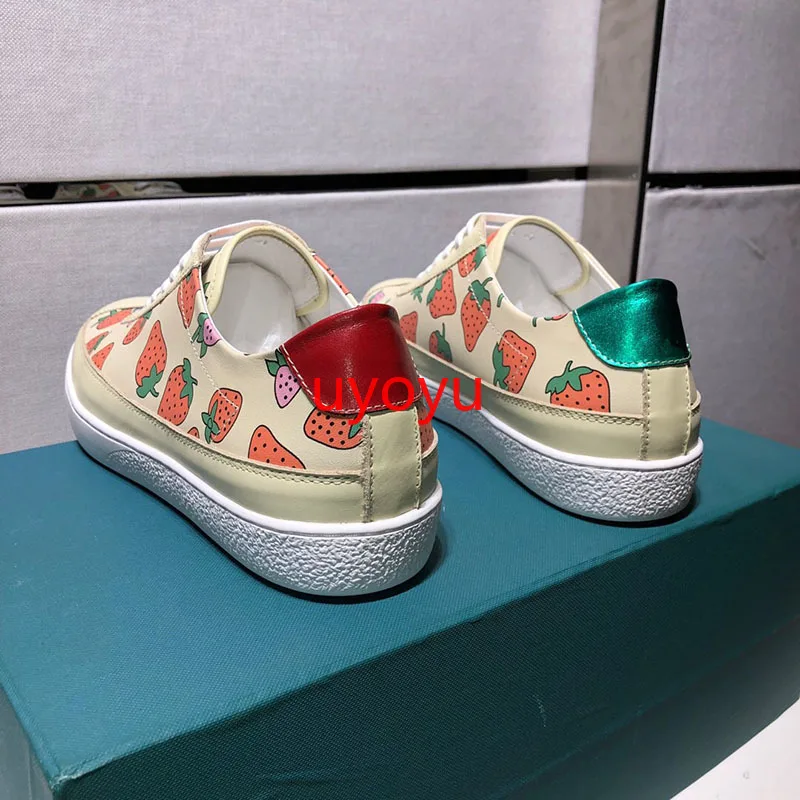 

38~44 men genuine leather cowhide dad shoes strawberry luxury brand italian footwear shoes Breathable Flat Lace-Up Shoes