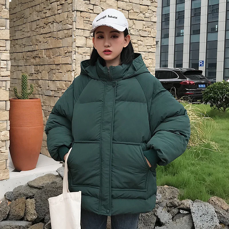 

INS Super Fire down Coat Women's Large Size Loose-Fit Students Korean-style Short Cotton-padded Clothes Men's Couple Clothes dow