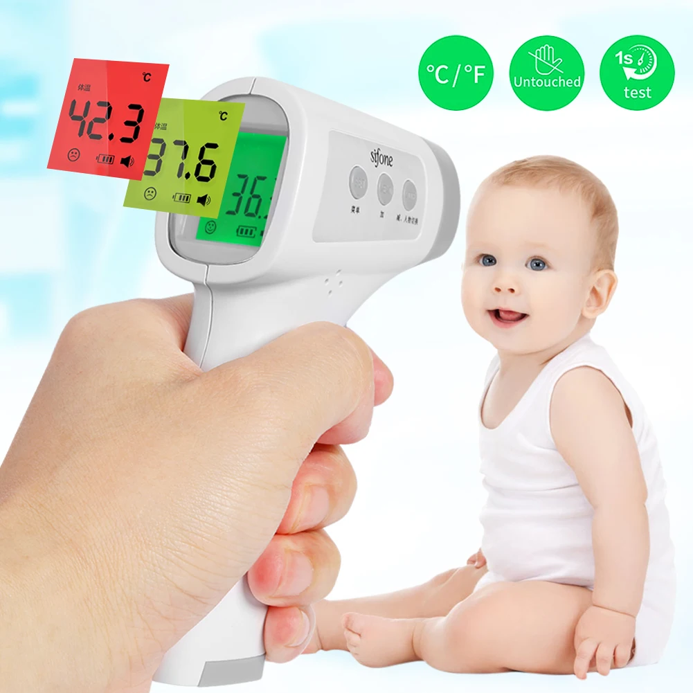 

Forehead Non Contact Baby Thermometer Infrared LCD Body Temperature Fever Digital IR Measurement Tool Gun for Baby Adult