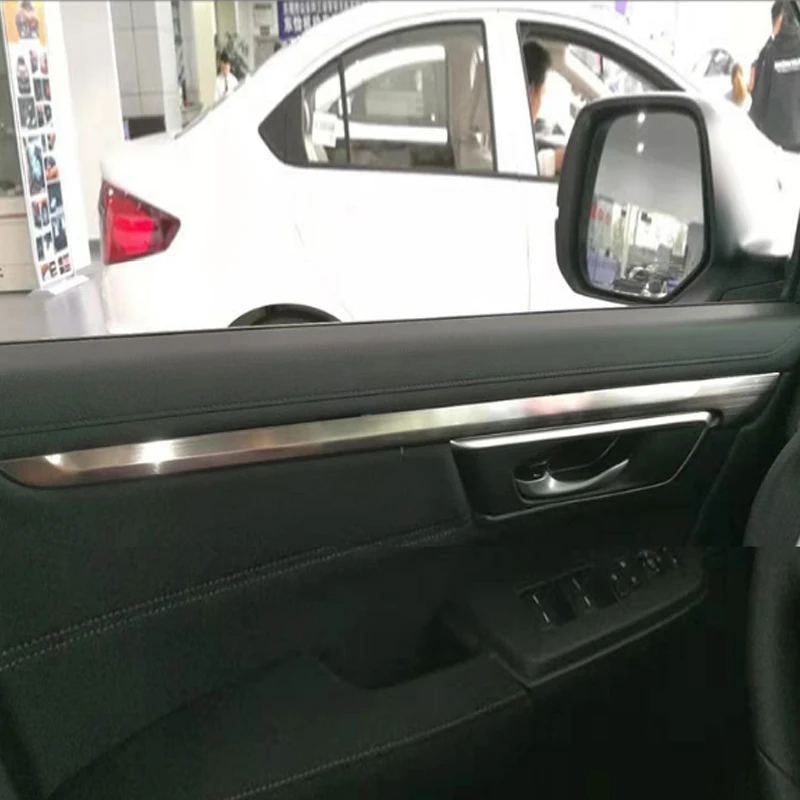 Модификация для Honda Для CR-V специальная внутренняя дверная панель Декоративная нержавеющая сталь яркая полоса интерьер