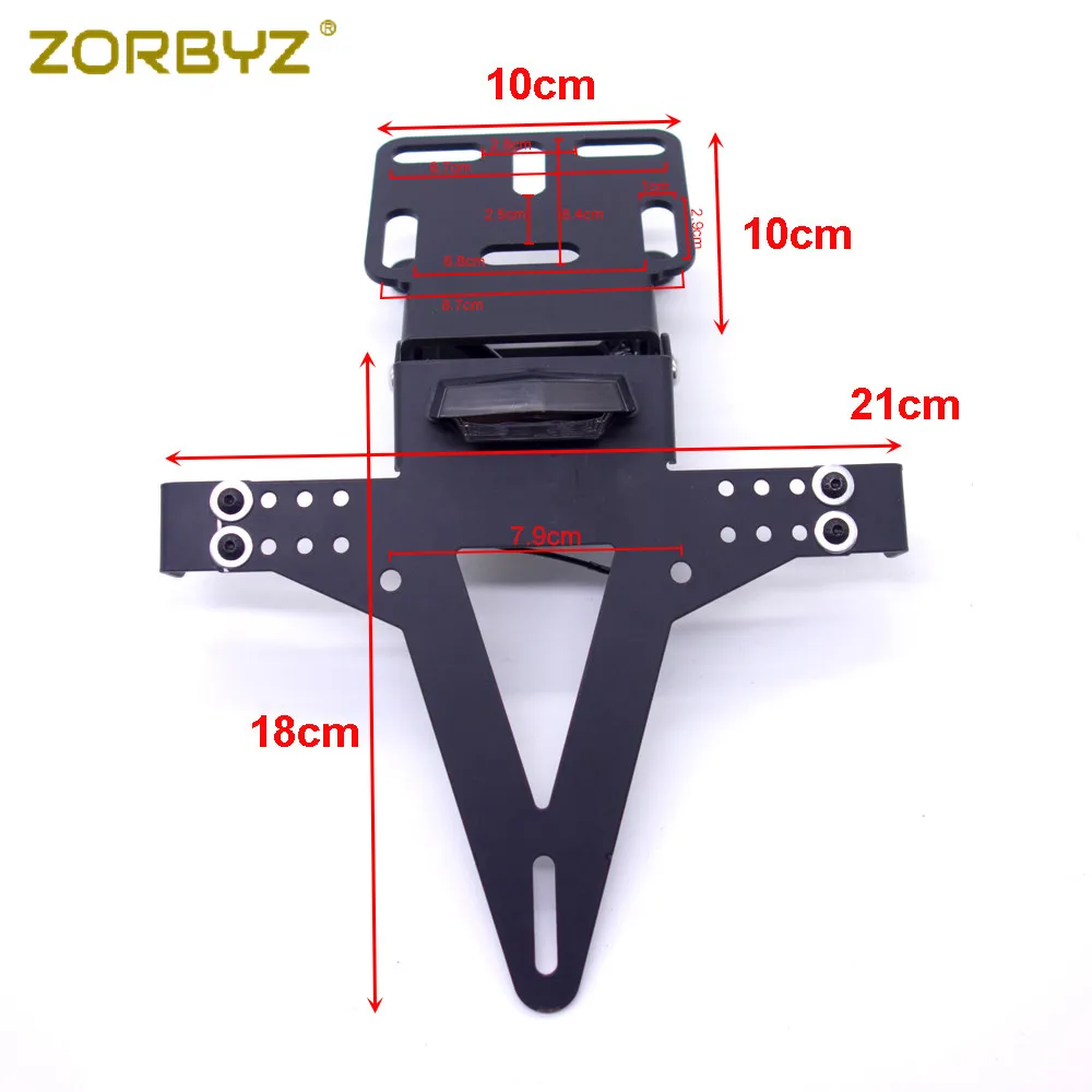 ZORBYZ 1 комплект мотоцикл металлический задний светильник держатель номерного знака светильник кронштейн держатель