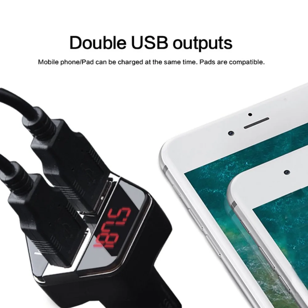 Двойной USB Bluetooth комплект автомобильного зарядного устройства комплект для громкой связи fm-передатчик батарея контроль напряжения Автомобильный MP3 музыкальный плеер