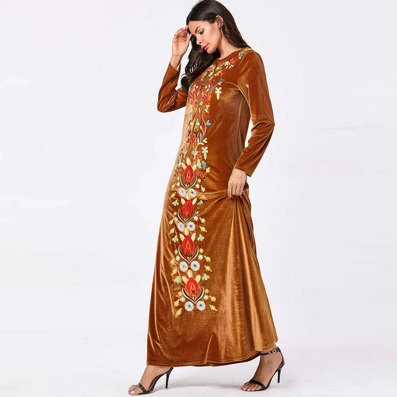 Vestidos Arabes Maxi abaya Турция мусульманский хиджаб длинное платье Caftan Дубай Кафтан Tesettur Elbise Оман одеяние мусульмане Longue