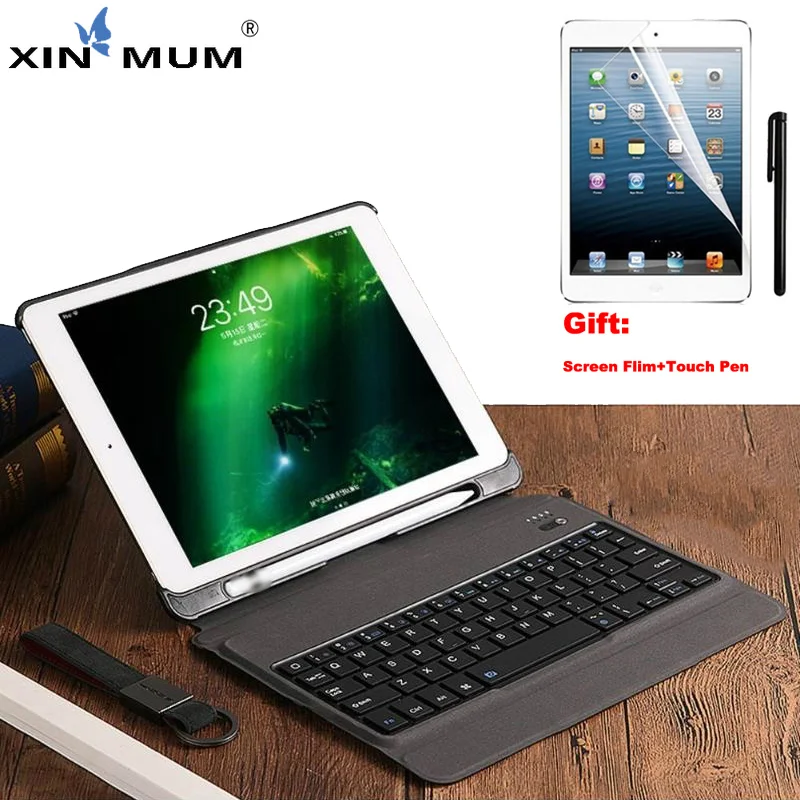 

XIN-MUM Wireless Keyboard Case For iPad Air/Air 2/Pro 9.7 2017 Bluetooth Keyboard 7 Led Colors Case Cover for iPad Pro 9.7 inch