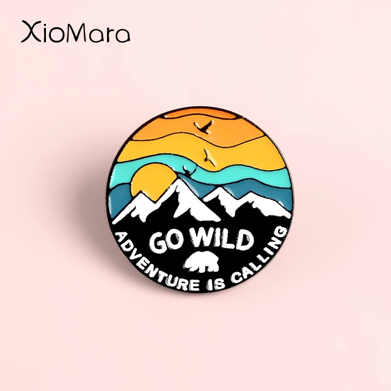 Эмалированные булавки Go Wild Adventure Is call горный полярный медведь изучение природы