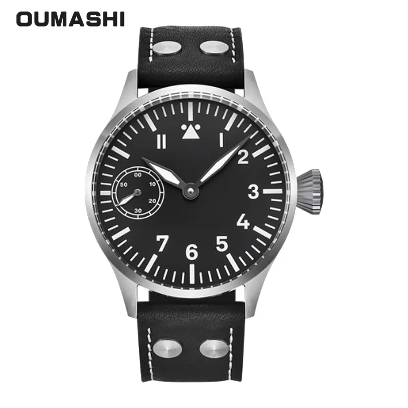 Механические мужские часы, 44 мм, OUMASHI, роскошные, пилот, Военный стиль, светящиеся, водонепроницаемые, бизнес, Чайка ST3600, для мужчин, t 6497 - Цвет: OMS-4401-2