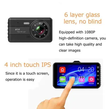 

HD 1080P 140 Degree 1080P 4.0 Inch Car DVR Touch Video Recorder Dual Lens Camera G-sensor Dash Camera DVR/Dash Car DVR Camera
