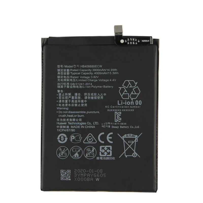 Аккумулятор HB406689ECW 4000 мач для Huawei Mate 9 Y7 Prime 2017 Mate9 Pro Honor 8C Y9 2018 2019 версия Enjoy 7 plus|battery