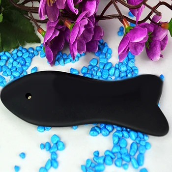 

Flat Black Fish Shape Scraper Scrape Stone Needle Acupoint Massage Stone Care Hairdressing Muscle Relaxation Relax Vessels