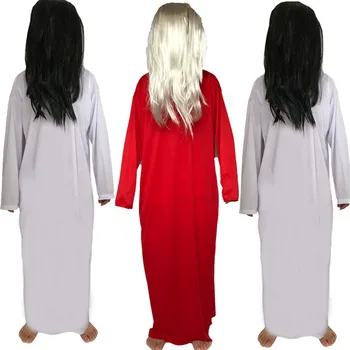 

Halloween costume cosplay female ghost costume haunted house ghost costume dress red white