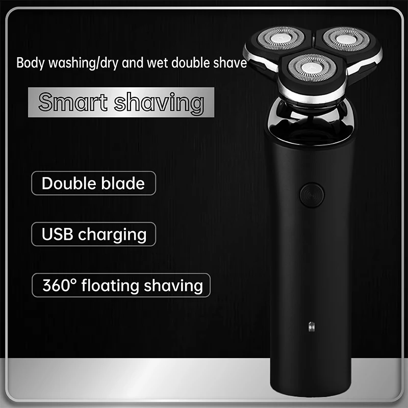 

Rechargeable Electric Shaver Three Blade Wet And Dry Double Beard Trimmer 3D Triple Blade Floating Razor Shaving Machine For Men