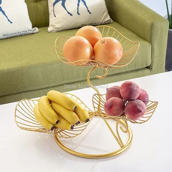 

Nordic Fruit Plate Creative Modern Living Room Home Three-layer Fruit Plate Simple Wrought Iron Multi-layer Fruit Plate