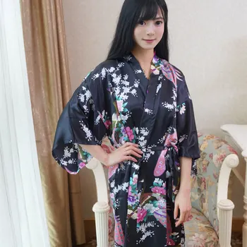 

Japanese Bathrobe Women Satin Bath Robes Long Silk Robe Bridesmaid Present Bride Kimono Maid of Honor Gift