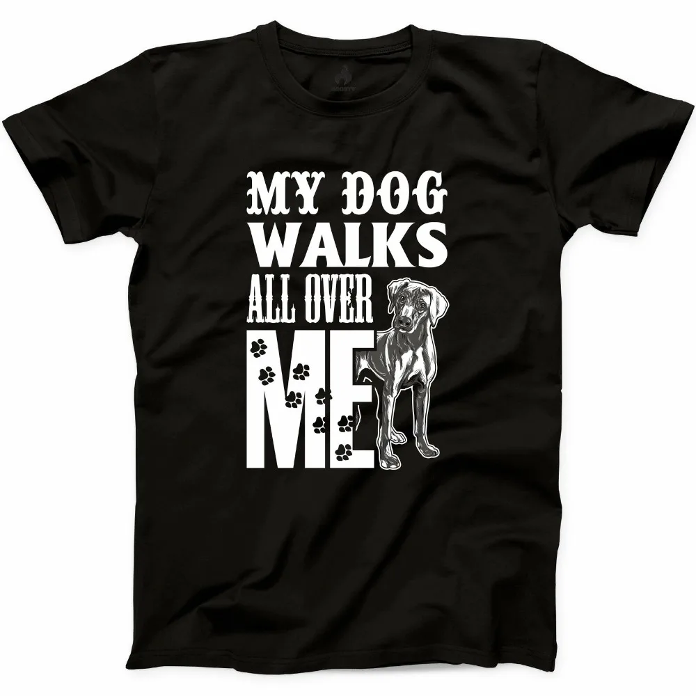2019 100% хлопок облегающие футболки для мужчин футболка с надписью My Dog Walks All Over Me