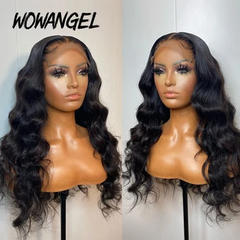 

WOWANGEL 180 Density 360 Lace Frontal Wig Brazilian Body Wave Wig 100% Human Hair For Black Women Remy Hair Bleached Knots