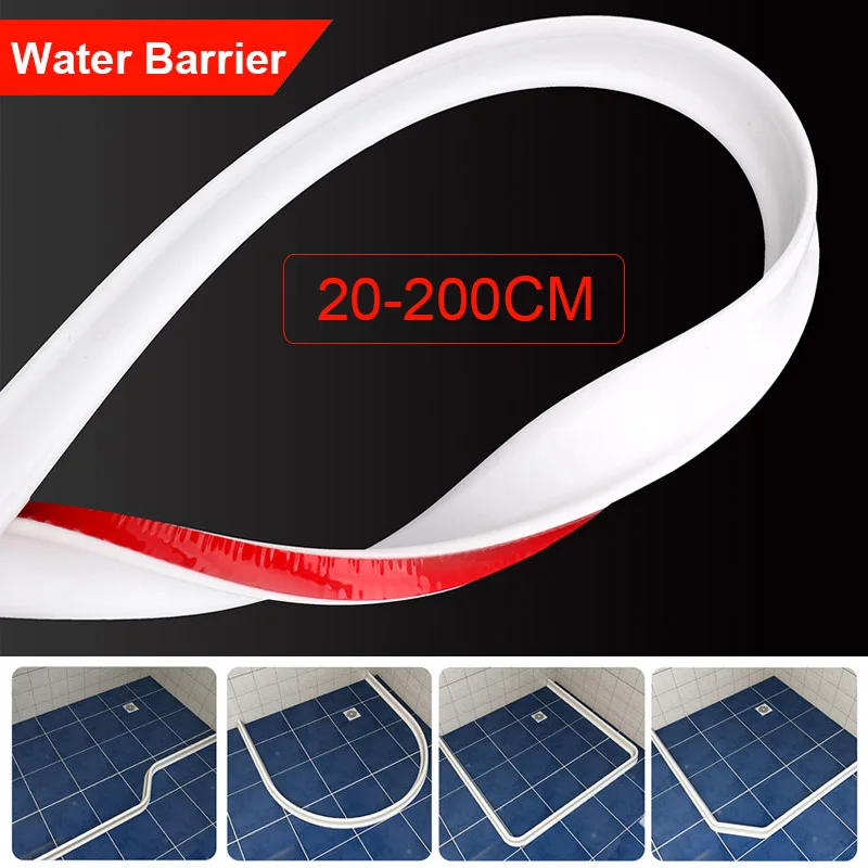 

1PC Threshold Water Dam Shower Barrier Bathroom And Kitchen Water Stopper Collapsible Barrier and Retention System 20-200CM