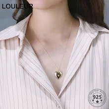 Louleur 925 пробы Серебряное глянцевое ожерелье в форме сердца, циркониевое высококачественное элегантное золотое ожерелье с подвеской, Женские Ювелирные изделия на день рождения, подарки