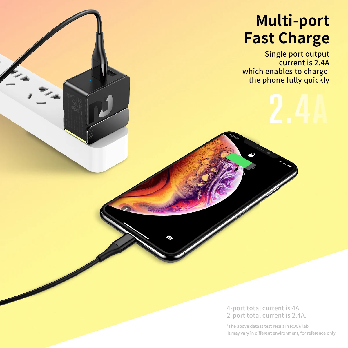 ROCK Dual USB настенное зарядное устройство для iphone XR XS MAX 8 Redmi Note 7 huawei samsung быстрое зарядное устройство дорожный адаптер для планшета