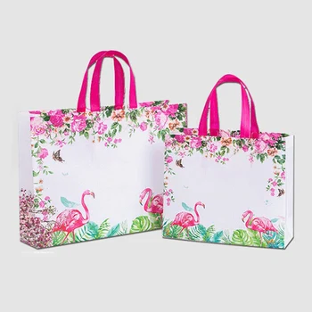 

1PC Flower Print Foldable Shopping Bag Reusable Eco Shopper Bag Large Women Storage Tote Pouch Non-Woven Grocery Shopping Bags