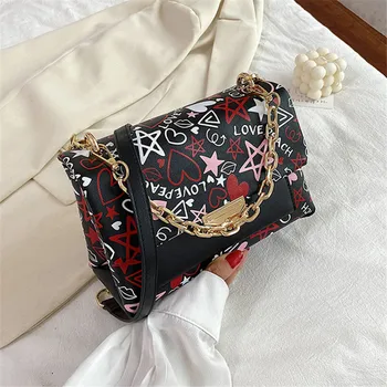 

Brand Original Design Women 2020 New Fashion Graffiti Square Bag Fashion Single Shoulder Messenger Bag