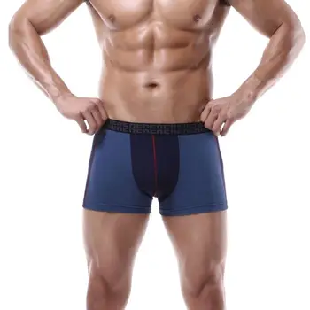 

Men Boxers Underpants Panties Patchwork Trunk Men's Flat Pants Casual Man Boxer Mens Underwear Boxers