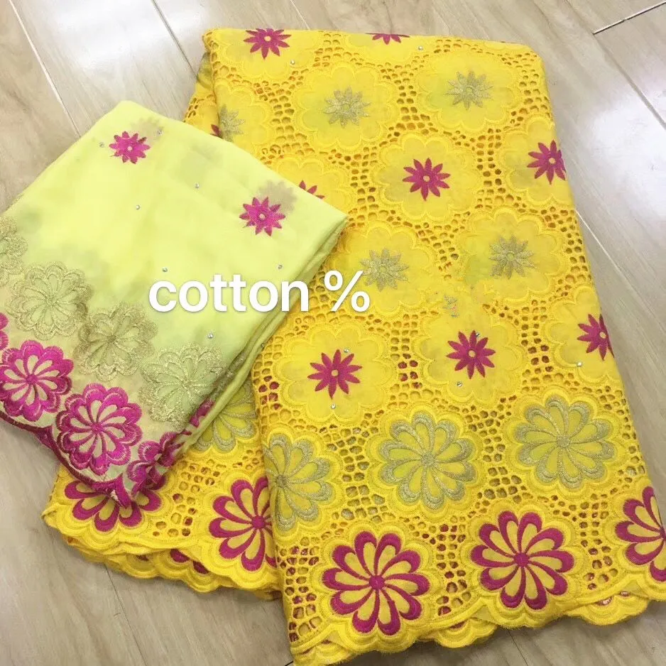 Самая популярная швейцарская вуаль швейцарские шнурки Tissu африканская сухая хлопковая кружевная ткань из Дубая белая открытая нигерийские кружева вуаль 7Y