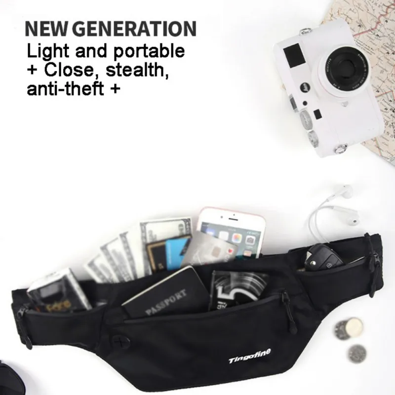 

1pc Layered Design Fashion Concise Outdoor Ultra-thin Sports Belt Waterproof Mobile Phone Bag Waist Pack Practcial Chest Bag