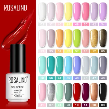 ROSALIND набор гель-лаков для маникюра для ногтей полуперманентный Vernis верхнее покрытие УФ светодиодный Гель-лак отмачиваемый художественный Гель-лак для ногтей