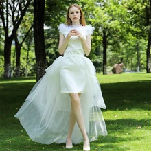 Amazon Горячая расшитая сзади кружевная юбка для свадебной вечеринки платье-разлетайка многослойная плиссированная юбка-пачка подружки невесты