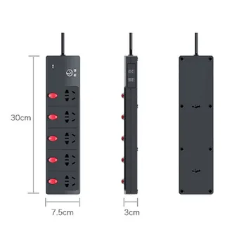 

AU Plug Independent Switch Power Strip Surge Protector 5 AC Outlets 2 USB Port 2500W 1.8M Extension Cord Home Office for Phones