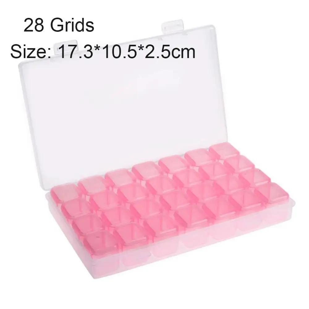 28 Grids C 50 слотов пустая коробка для хранения маникюра, Чехол-держатель для ногтей, Типсы для дизайна ногтей, ювелирные изделия, порошок, стразы, драгоценные камни, палочки, контейнер, инструменты для ногтей - Цвет: 28 Grids C