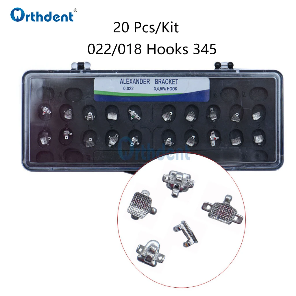 

20 Pcs/Kit Dental Orthodontic Brackets Alexander Ultra-thin Braces for Teeth 022 018 Hooks 345 Dentistry Therapy Products