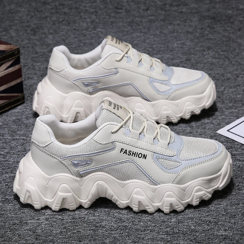 New Sneakers Women 2020 Breathable Mesh Casual Shoes Female Fashion Sneaker Lace Up High Leisure Women Vulcanize Shoe Platform