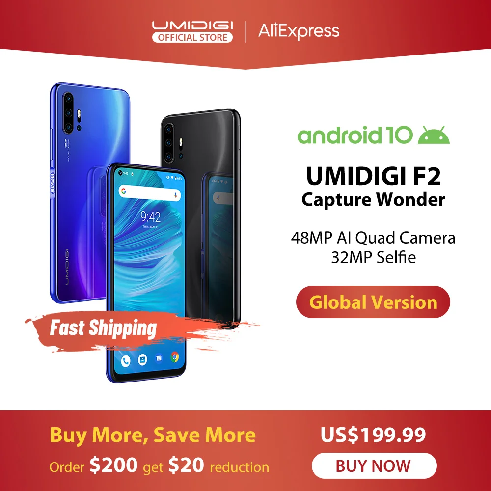 UMIDIGI F2 Android 10 Version mondiale 6.53
