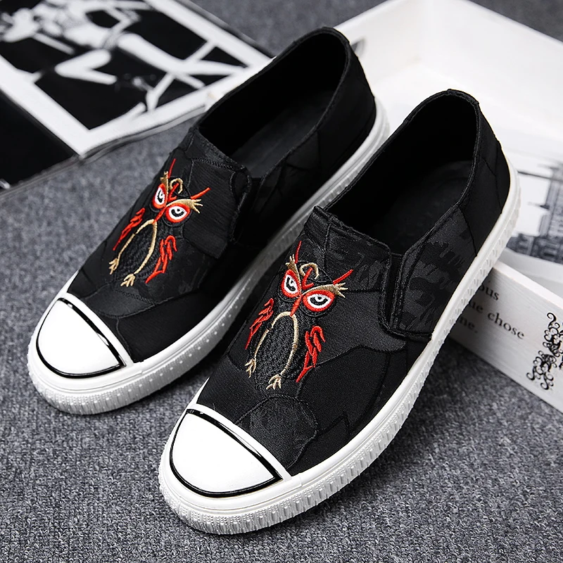 

Canvas Shoes for Boys Fashion Animal Men's Vulcanize Shoes Slip-On Lazy Junior Walking Flat Loafers Breathable Casual Shoes