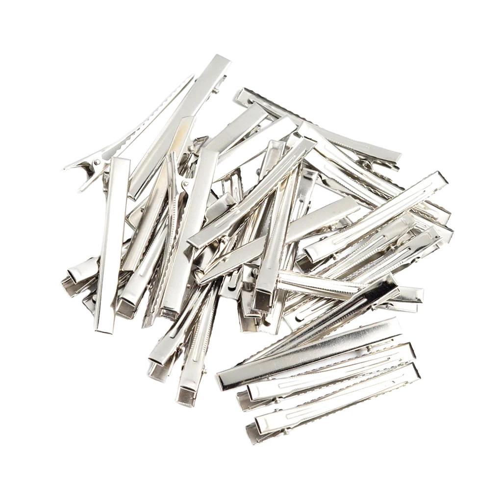 30 Pieces 7.6CM Silver Iron Alligator Teeth Prongs Clips Hair Pins Hair Bows