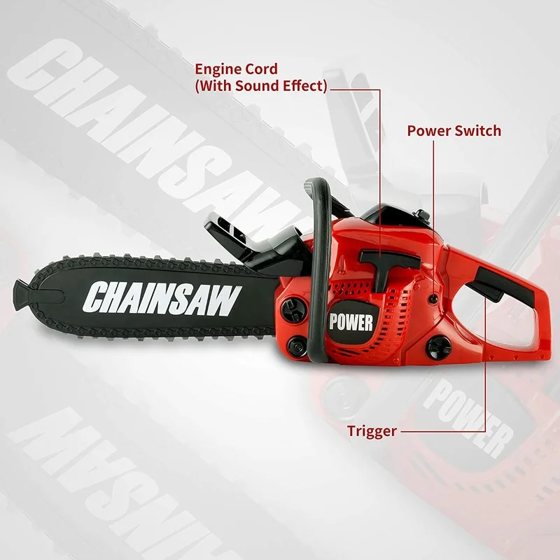 Chainsaw Toy Tool Play Set Outside Construction Work Shop Toy Outdoor Preschool Gardening Lawn Gift for Kids Boys and Girls