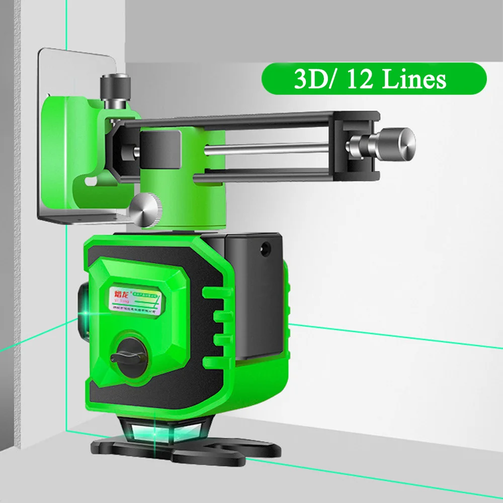 12 линий лазерный уровень 3D уровень самонивелирующийся 360 горизонтальный и вертикальный крест супер мощный зеленый лазерный уровень