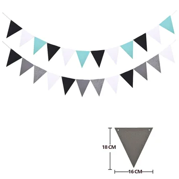 

4M Grey Blue White Pink flags and banners party Wedding/Valentine's day/birthday party Flags Hang Garland Decoration Supplies