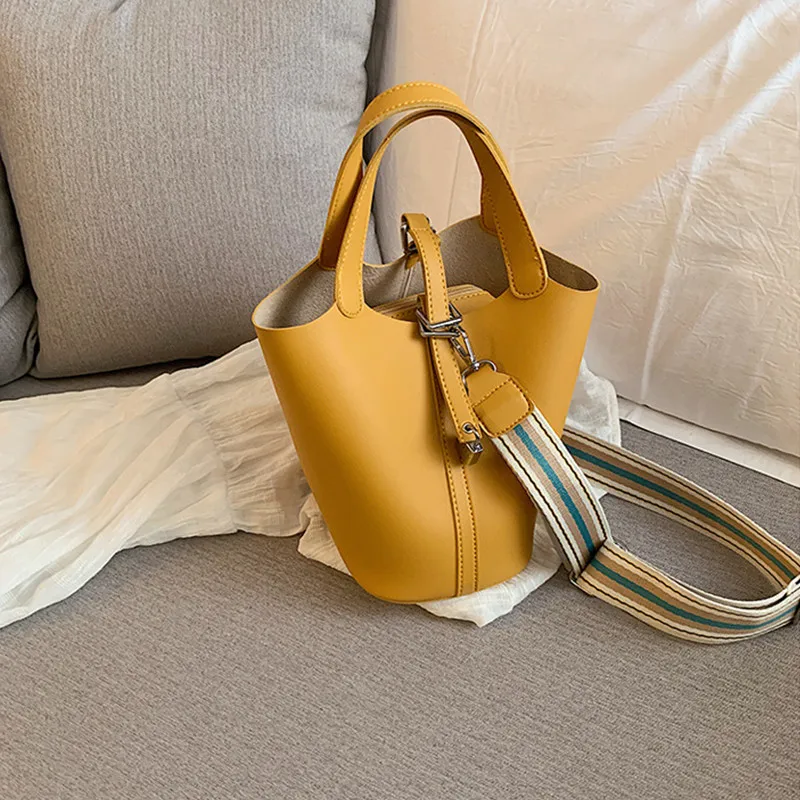 

2019new fashion European and American style trend versatile basket bucket bag single shoulder diagonal span versatile female bag