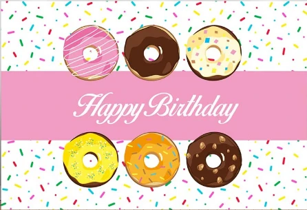 7x5FT Happy Birthday Donuts Doughnut Grow Up Party Custom Photo Studio