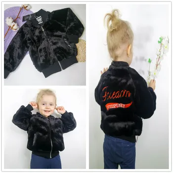 

Kavkas 2020 New Girls Coat Autumn Winter Black Luxurious Fur Kids Coat Fashion Pageant Party Warm Girls Jacket Outerwear 2-6Y