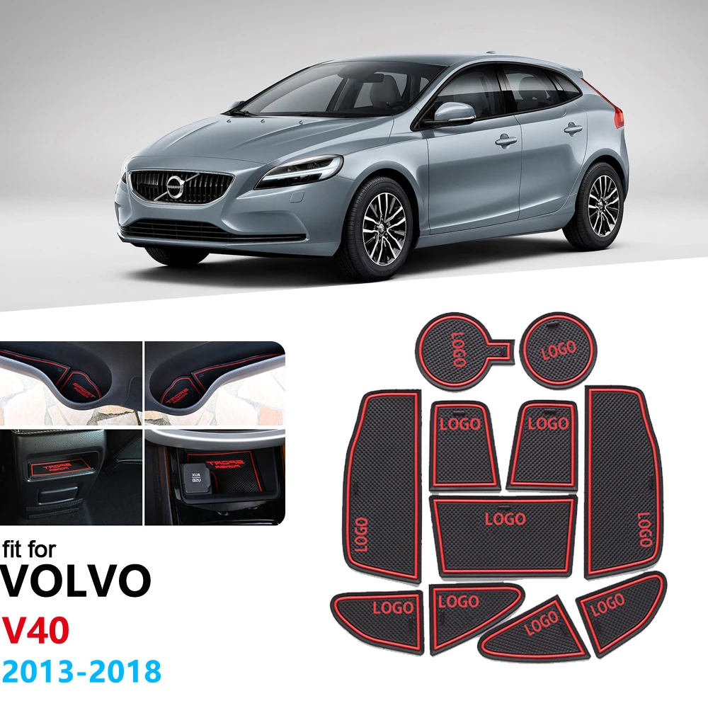 Противоскользящий резиновый подстаканник для ворот для VOLVO V40 2013 Коврик для двери V40CC CC кросс-кантри R дизайн