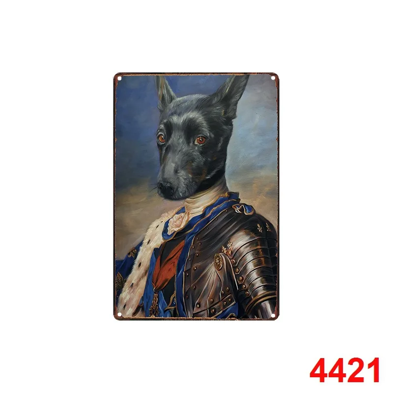 4421 Потертое шикарное украшение в фермерском доме кошка и собака животное декоративное настенное украшение из металла винтажный домашний Декор Размер: 20*30 см - Цвет: 4421